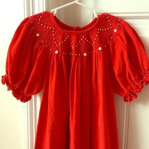 Mom&Me Red Smocked Dress